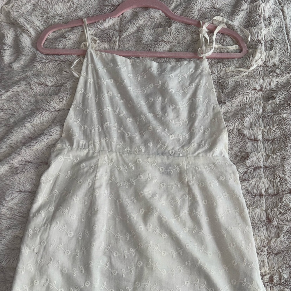 White eyelet halter neck dress!